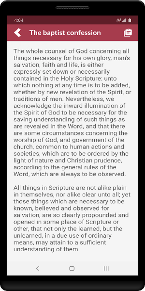 The baptist confession Screenshot 2