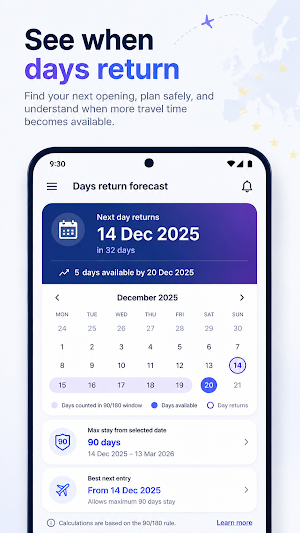 90/180 Schengen Calculator Screenshot 3