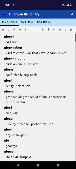 Finongan Dictionary Screenshot 1