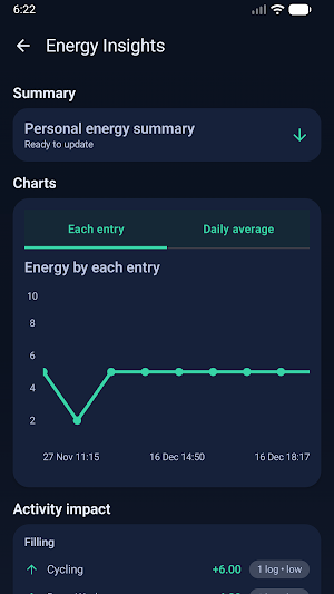 Personal Life Energy Tracker Screenshot 1