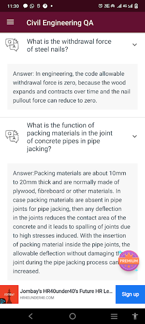 Civil Engineering Q&A Screenshot 1