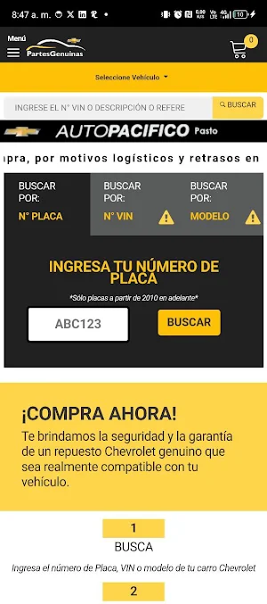 Partes Genuinas Screenshot 1