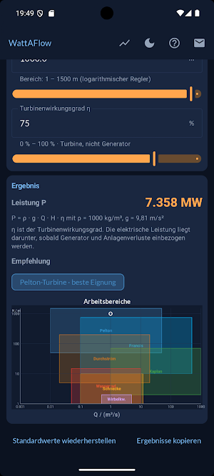WattAFlow Water Turbine Calc Screenshot 3