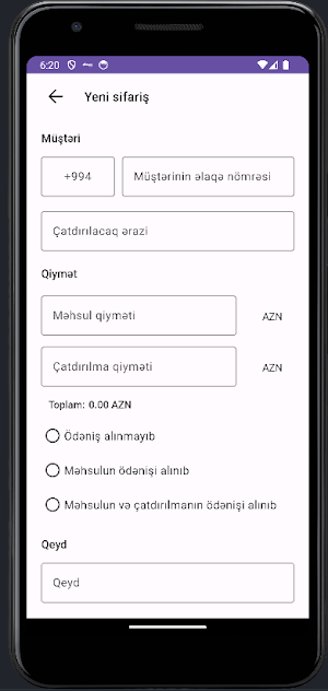 Kuryer Aze - Mağazalar üçün Screenshot 2