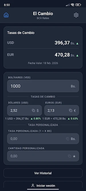 El Cambio - Convertidor BCV Screenshot 0
