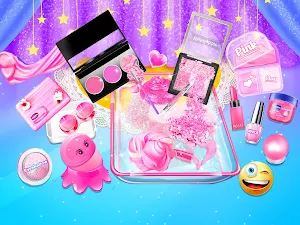 Pink & Blue Makeup Slime Screenshot 1
