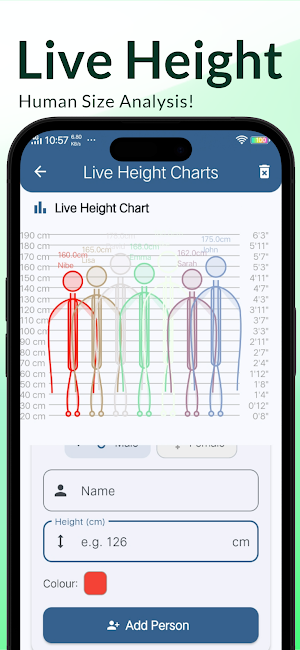 Height Comparison & Live Chart Screenshot 2
