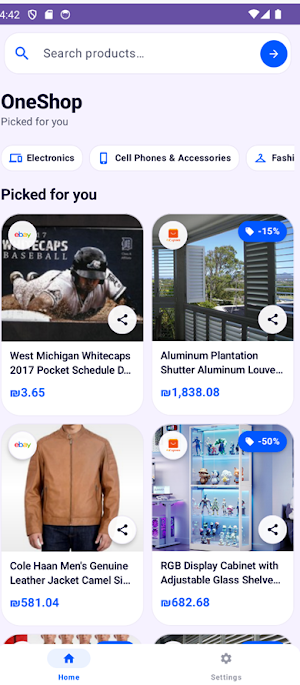 OneShop - Smart Price Compare Screenshot 1