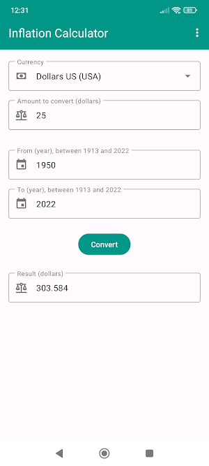Inflation Calculator Screenshot 0