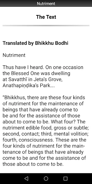 Nutriment Sutta - Buddhism Screenshot 1