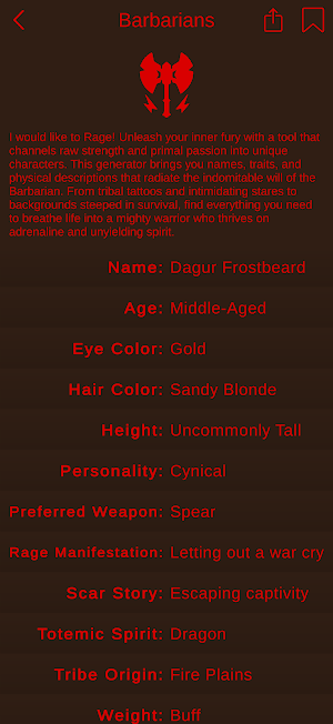Fantasy Writer's Companion Screenshot 2