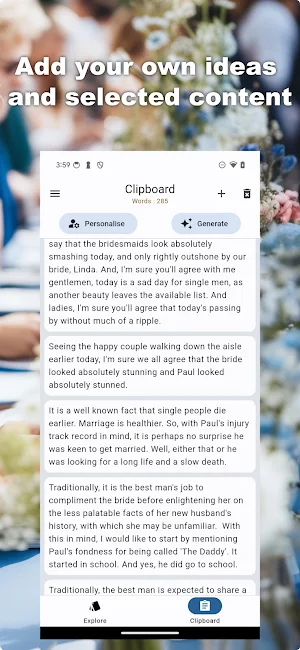 Wedding Speech Builder Screenshot 2