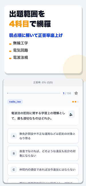 アマチュア無線技士 第四級 合格ドリル Screenshot 1