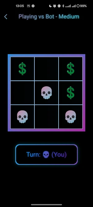 Tic Tac Toe Glow - Choices Screenshot 1