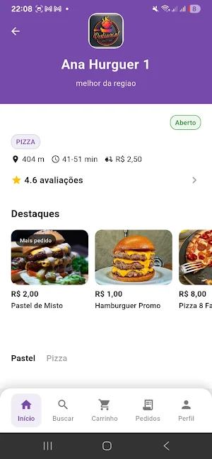 Lanchinho App Screenshot 2