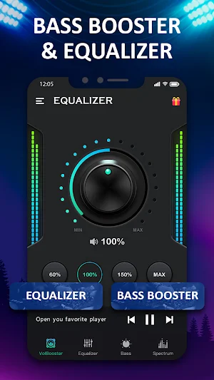Bass & Vol Boost - EqualizerFM Screenshot 1