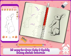 Draw Cute Bunny - Drawing Page Screenshot 3