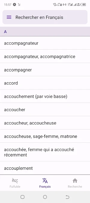 Fulfulde : Dictionnaire Screenshot 2