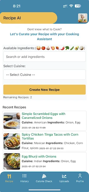 Recipe AI - Cooking Assistant Screenshot 1