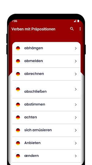 Verben mit Präpositionen Screenshot 1