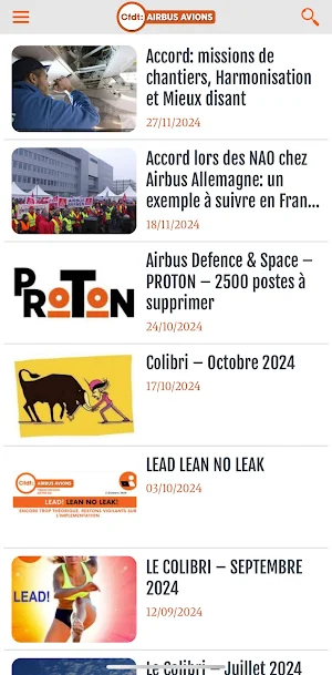CFDT AIRBUS AVIONS Screenshot 2