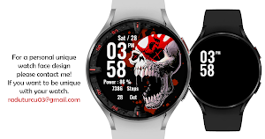 Skull Red Watchface Wear Os Screenshot 2