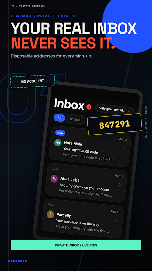 TempMail - Temp Mail Inbox Screenshot 0
