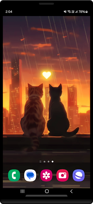 Qaz: Cat Couple Live Wallpaper Screenshot 2