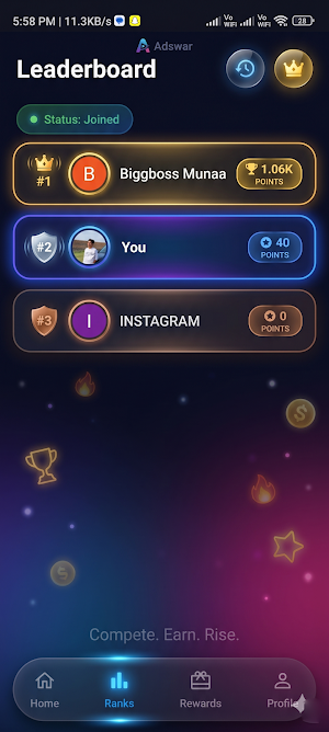 AdsWar - WatchAds & Earn Money Screenshot 1