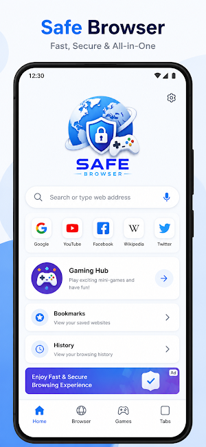 Safe Browser: Fast & Private Screenshot 0