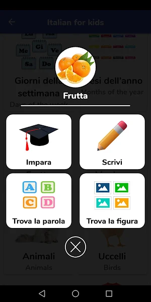 Italian for kids Screenshot 1