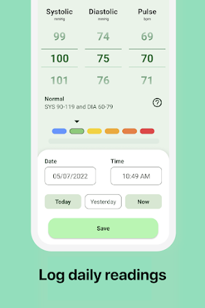 Blood Pressure Log App Screenshot 2
