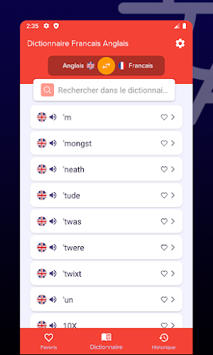 Dictionnaire Francais Anglais Screenshot 3