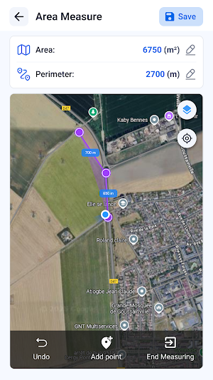 GPS Area - Distance Measure Screenshot 1