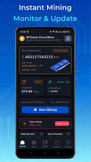 BTCHash - Cloud Mining Hub Screenshot 1
