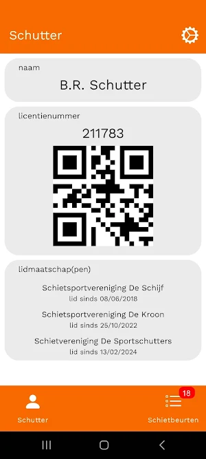 Schietregister Screenshot 2