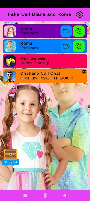 Diana & Roma Fake Call & Chat Screenshot 0