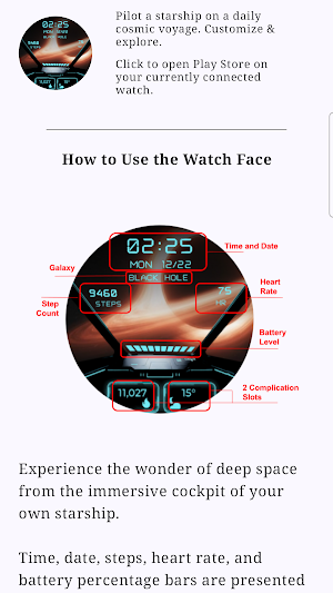 Galaxy Explorer Watch Face Screenshot 2