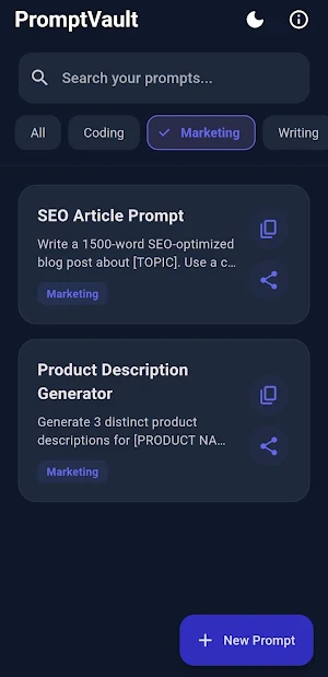 PromptVault AI Screenshot 2