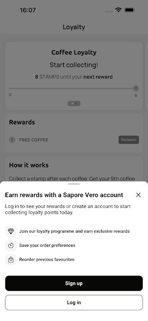 Sapore Vero Hub Screenshot 2