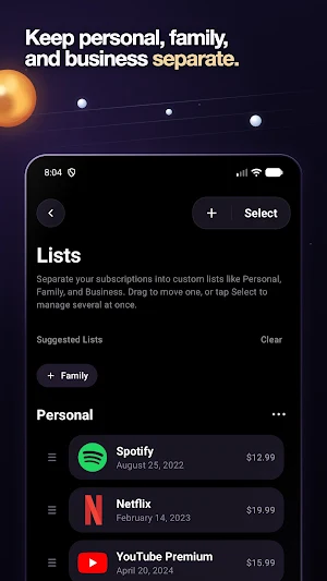Arcora: Subscription Tracker Screenshot 3