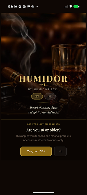 Humidor AI: Cigar Pairing & ID Screenshot 0