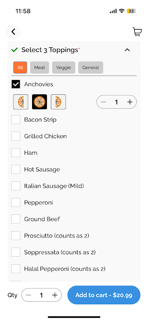 Oakridges Pizza Screenshot 2