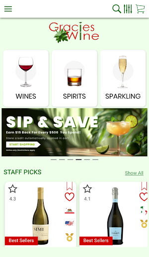 Gracie's Wines Screenshot 2