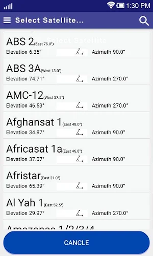 Satfinder (dishpointer) with Gyro compass Screenshot 1