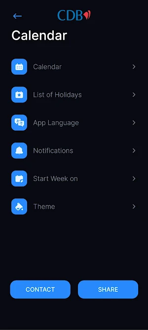 CDB Calendar Screenshot 2