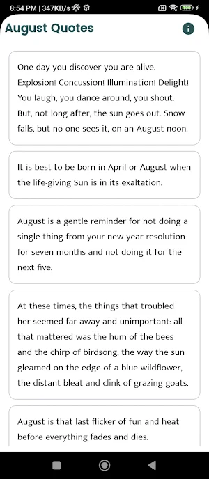 August Quotes and Sayings Screenshot 0