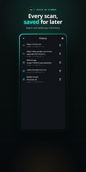 Crivid QR Scanner Screenshot 2