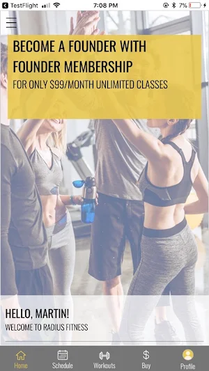 Radius Fitness Screenshot 1