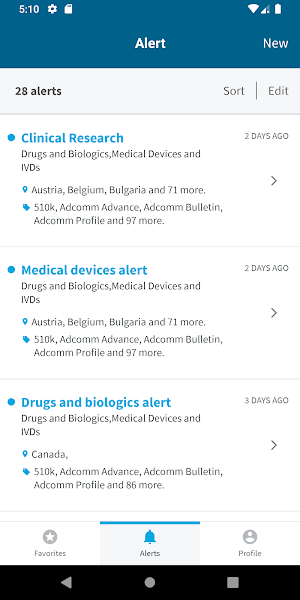 Cortellis Regulatory Alerts Screenshot 2